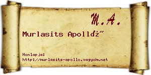 Murlasits Apolló névjegykártya